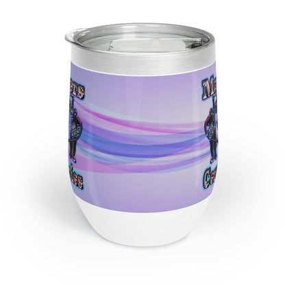 em cee squared - Chill Wine Tumbler (light blue-pink wave)