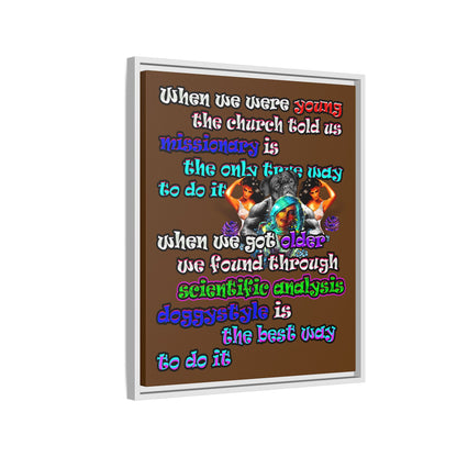 doggystyle - framed canvas art (brown)