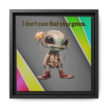 I don't care that your green - framed canvas art (rainbow split)
