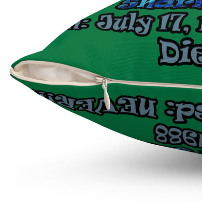 shark week - Spun Polyester Square Pillow - (dark green)