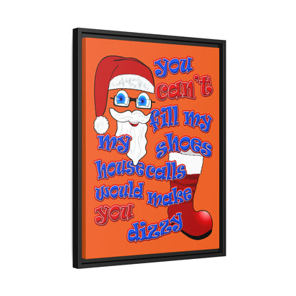 santa's shoes - framed canvas art (orange)