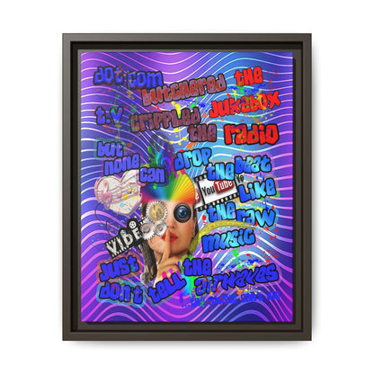 drop the beat - framed canvas art (purple wave)