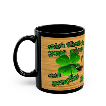 celtics logo - Black Mug (butterscotch wood finish)