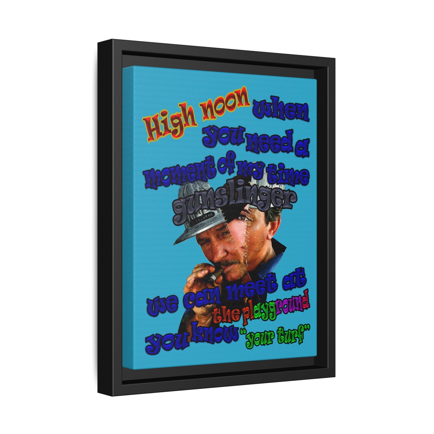 high noon - framed canvas art (turquoise)