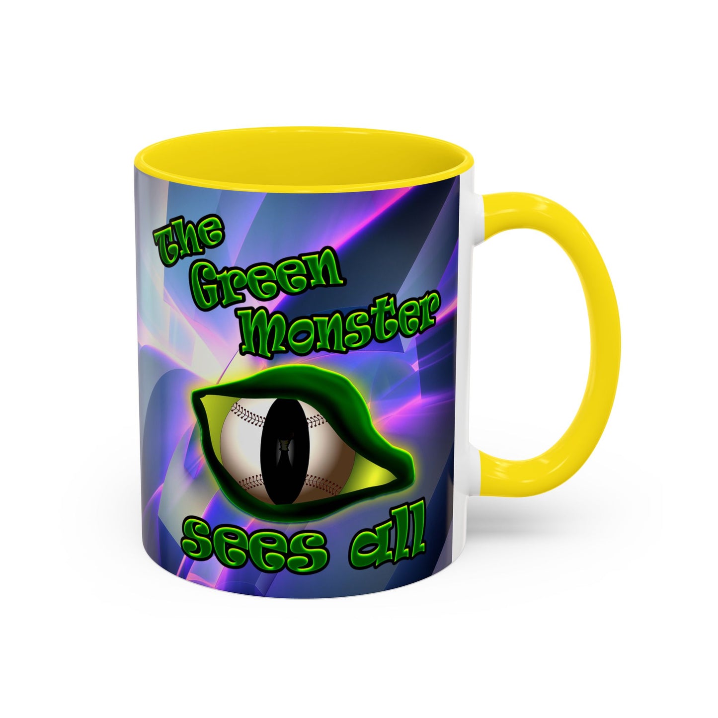 green monster - Accent Mug (grey-pink wave)