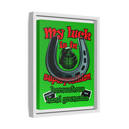 my luck - framed canvas art (logo green)