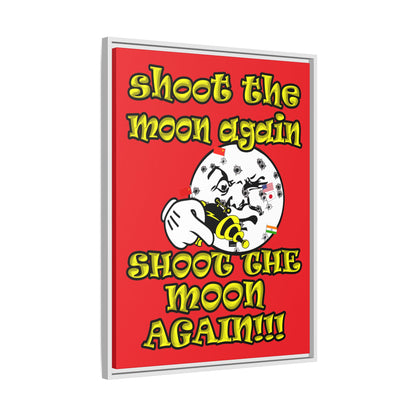 shoot the moon again - framed canvas art (red)