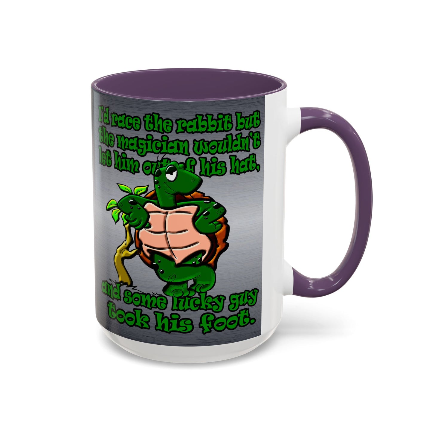 turtle race - Accent Mug (brushed nickel)
