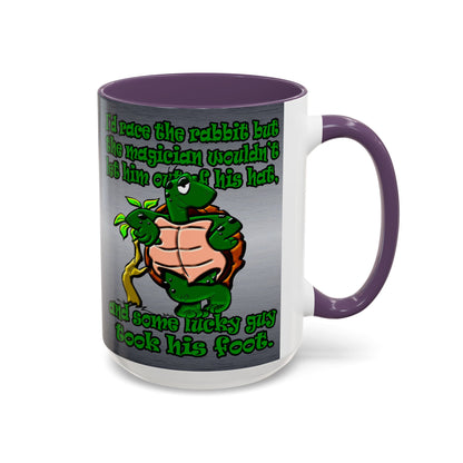 turtle race - Accent Mug (brushed nickel)