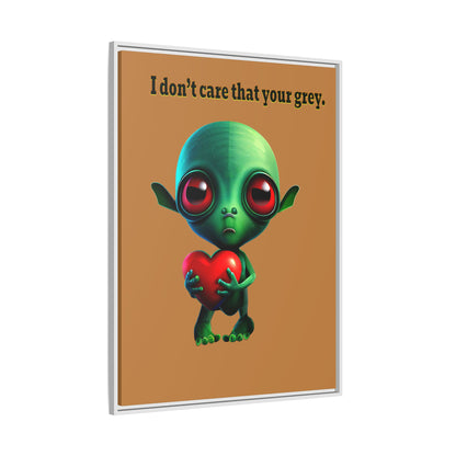 I don't care that your grey - framed canvas art (light brown)