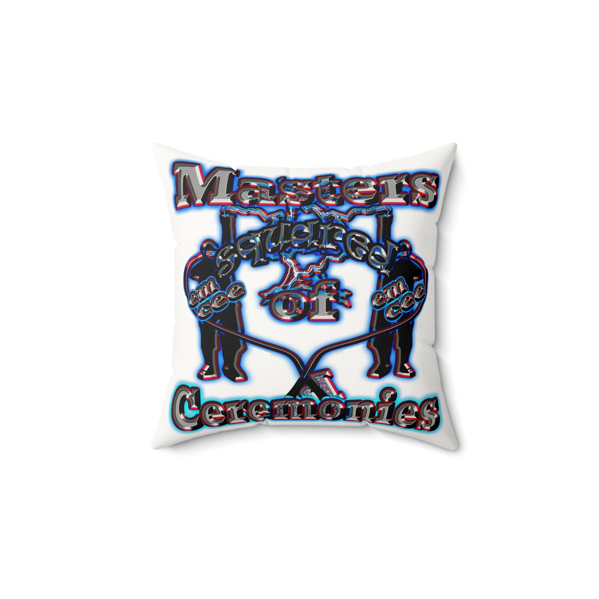 em cee squared - Faux Suede Square Pillow - (white)