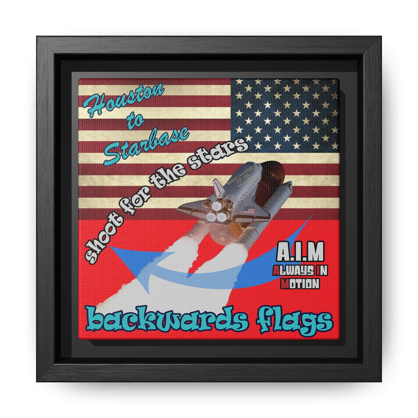 shoot for the stars - framed canvas art (red)