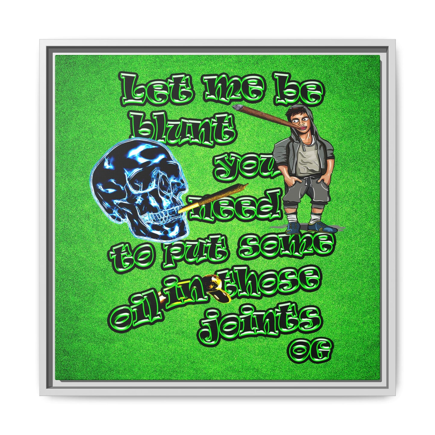 og - framed canvas art (green turf)