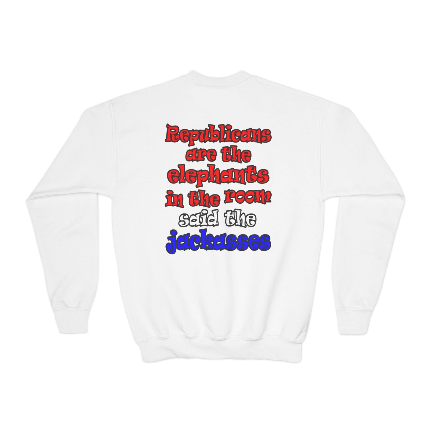 donkeys and elephants - Youth Crewneck Sweatshirt