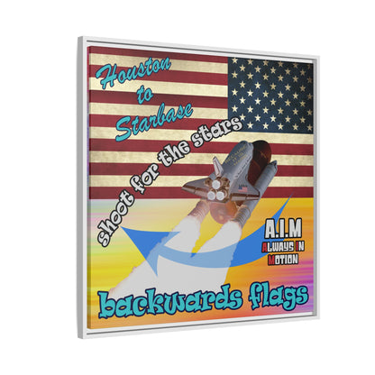 shoot for the stars - framed canvas art (color blur)