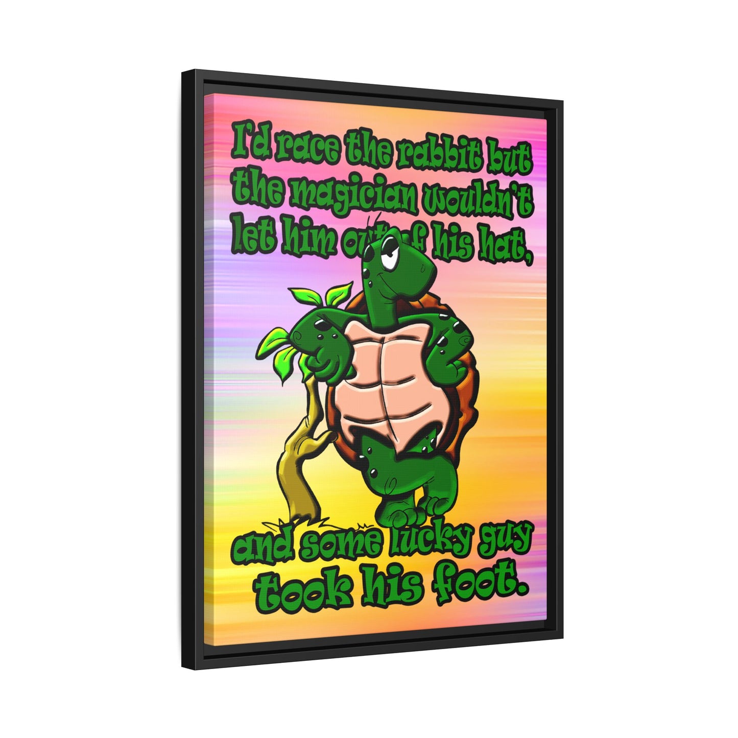 turtle race - framed canvas art (color blur)