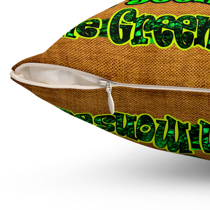 christmas spirits of boston - Spun Polyester Square Pillow - (dichromatic brown papyrus)