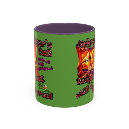 schrodinger's cat - Accent Mug (green)