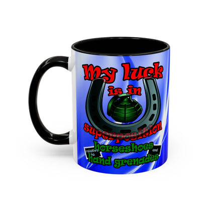 my luck - Accent Mug (blue-white wave)