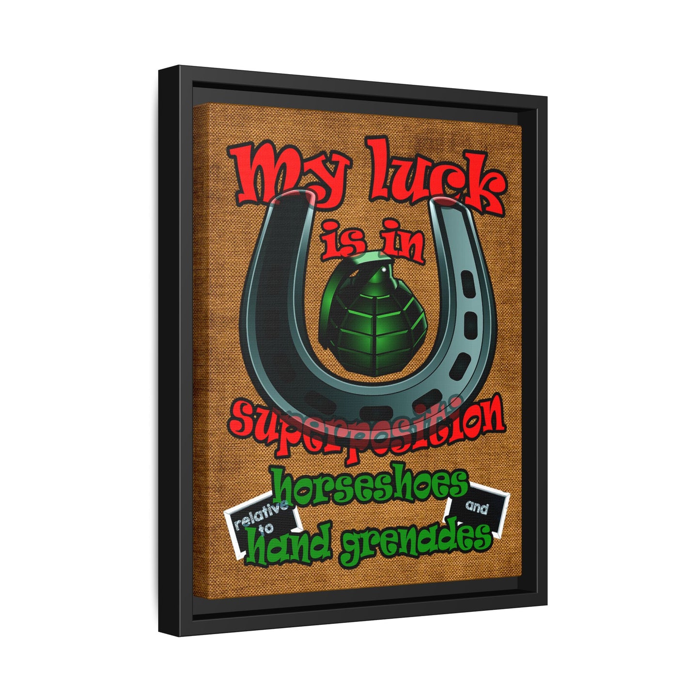 my luck - framed canvas art (brown papyrus)