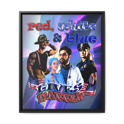 rw&b lives matter - framed canvas art (grey-pink wave)