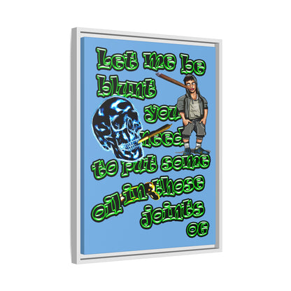 og - framed canvas art (light blue)