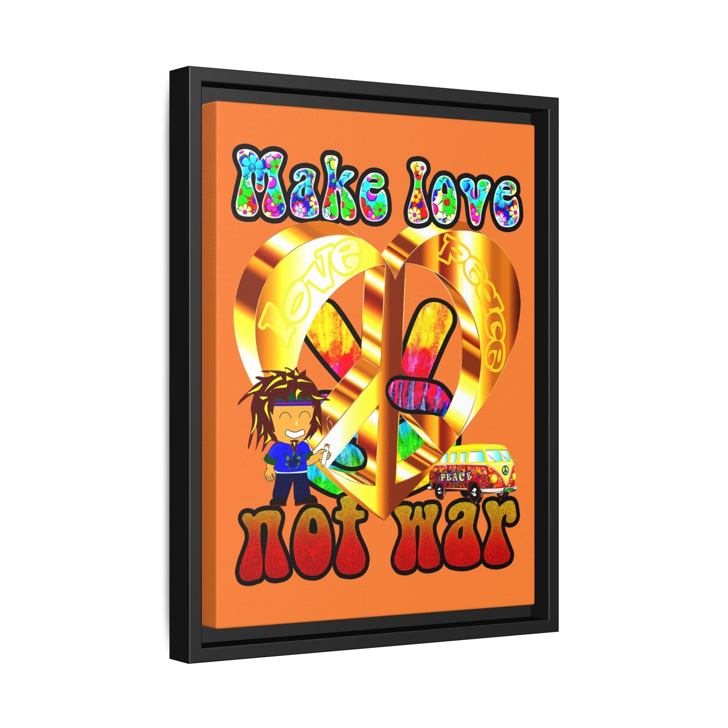 love peace - framed canvas art (crusta)