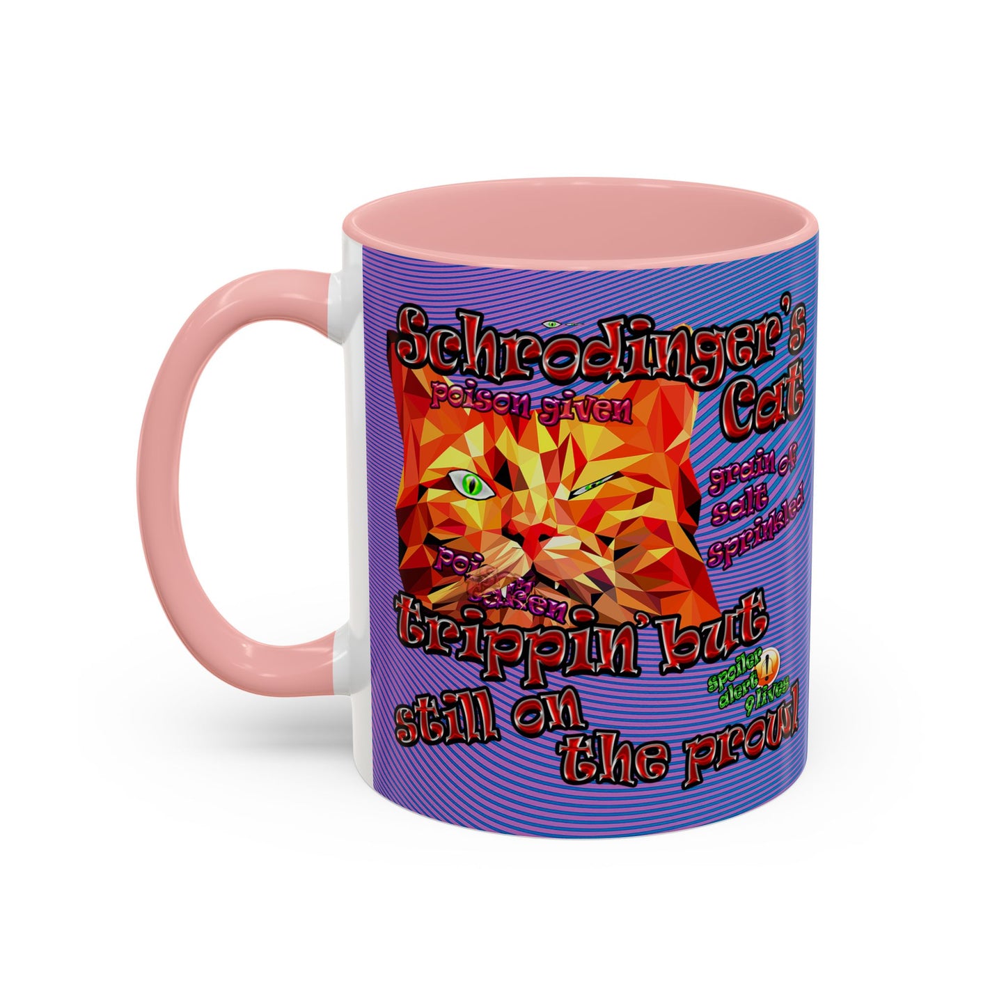 schrodinger's cat - Accent Mug (light blue-purple wave)