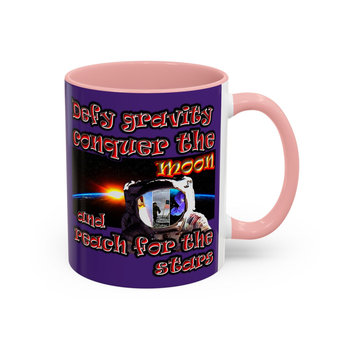 defy conquer reach - Accent Mug (purple)