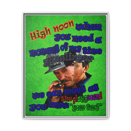high noon - framed canvas art (green turf)