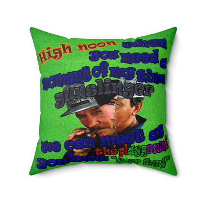 high noon - Faux Suede Square Pillow - (green turf)