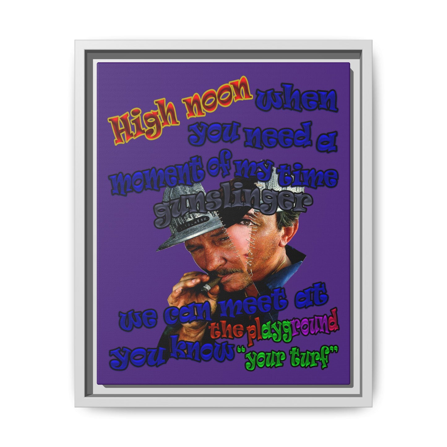 high noon - framed canvas art (purple)