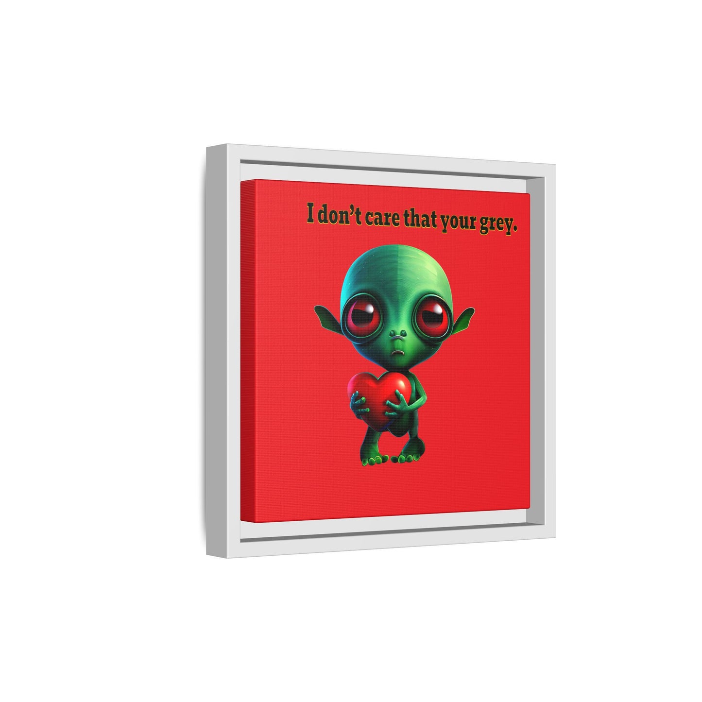 I don't care that your grey - framed canvas art (red)