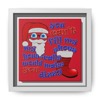 santa's shoes - framed canvas art (dark red)