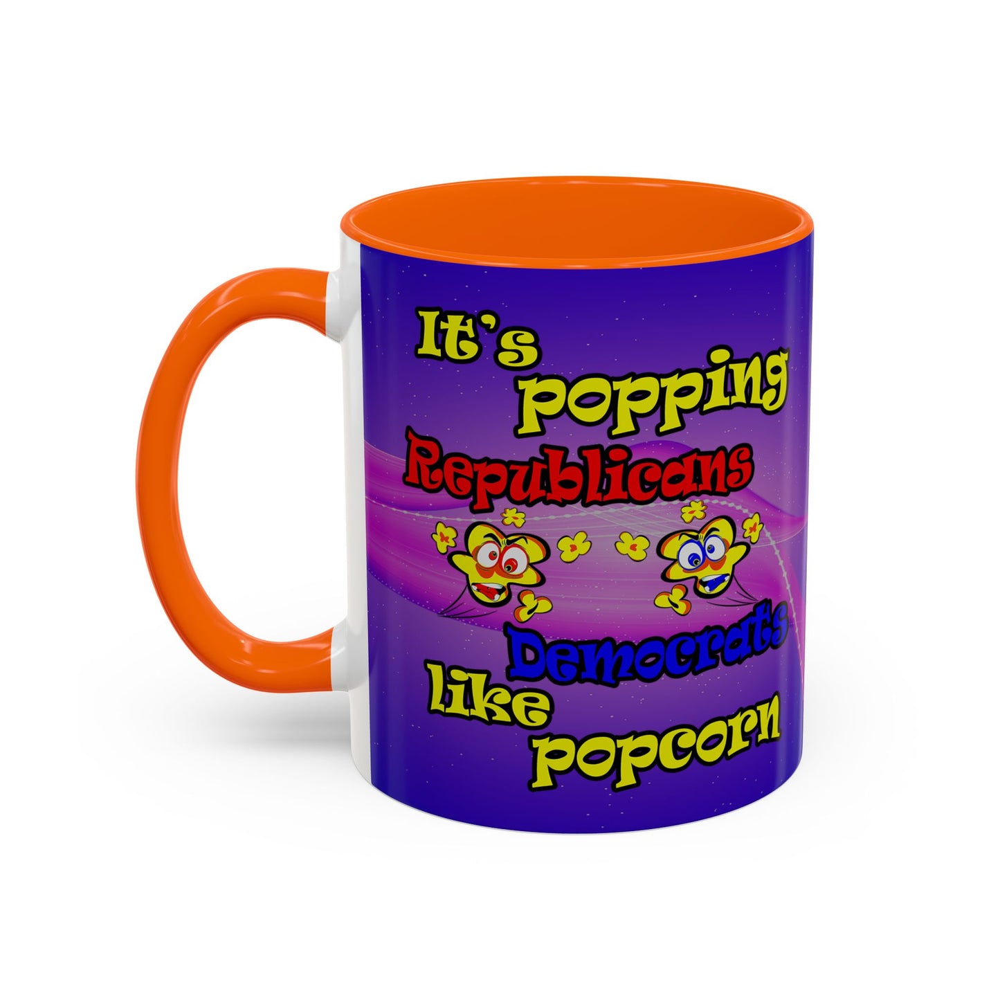 popping like popcorn - Accent Mug (purple-pink wave)