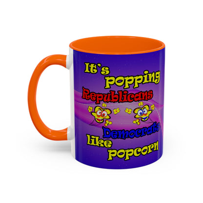 popping like popcorn - Accent Mug (purple-pink wave)
