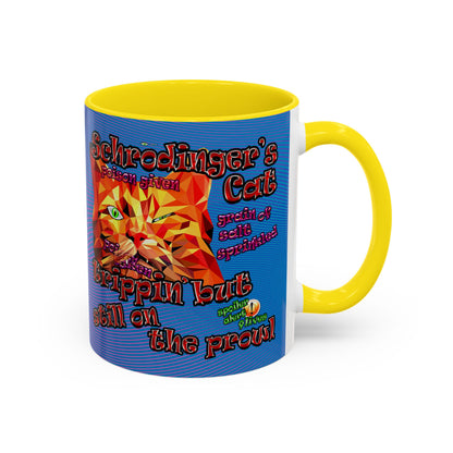 schrodinger's cat - Accent Mug (light blue-purple wave)