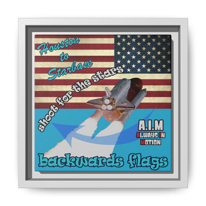shoot for the stars - framed canvas art (turquoise)
