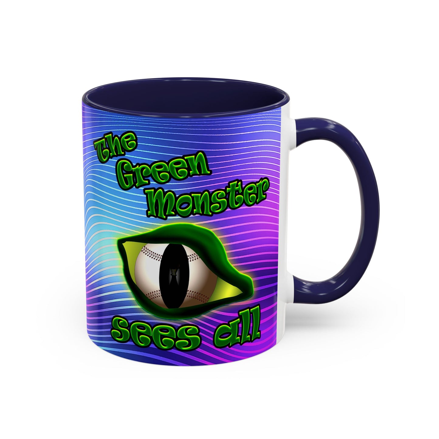 green monster - Accent Mug (purple wave)