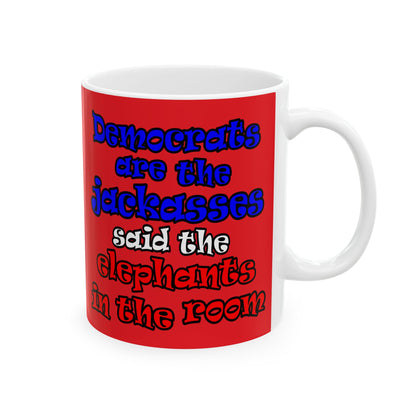 donkeys and elephants - White Mug (red)