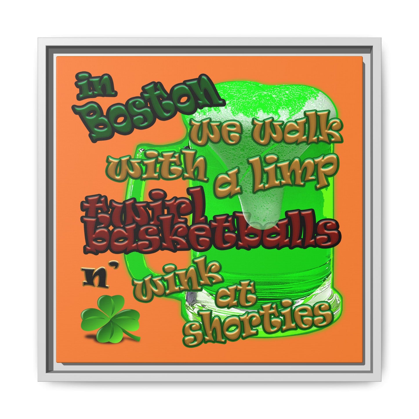 celtics logo - framed canvas art (crusta)
