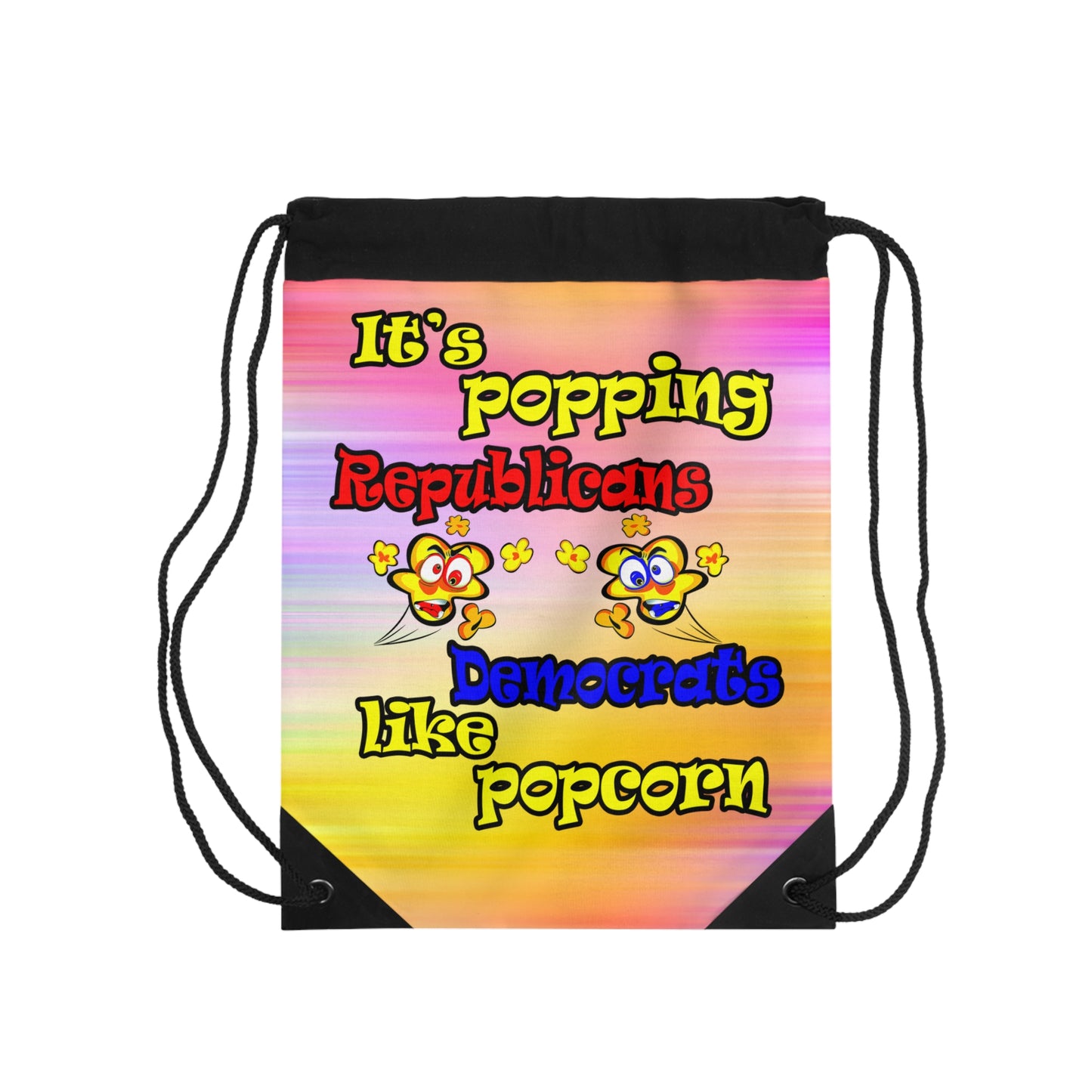 popping like popcorn - Drawstring Bag (color blur)