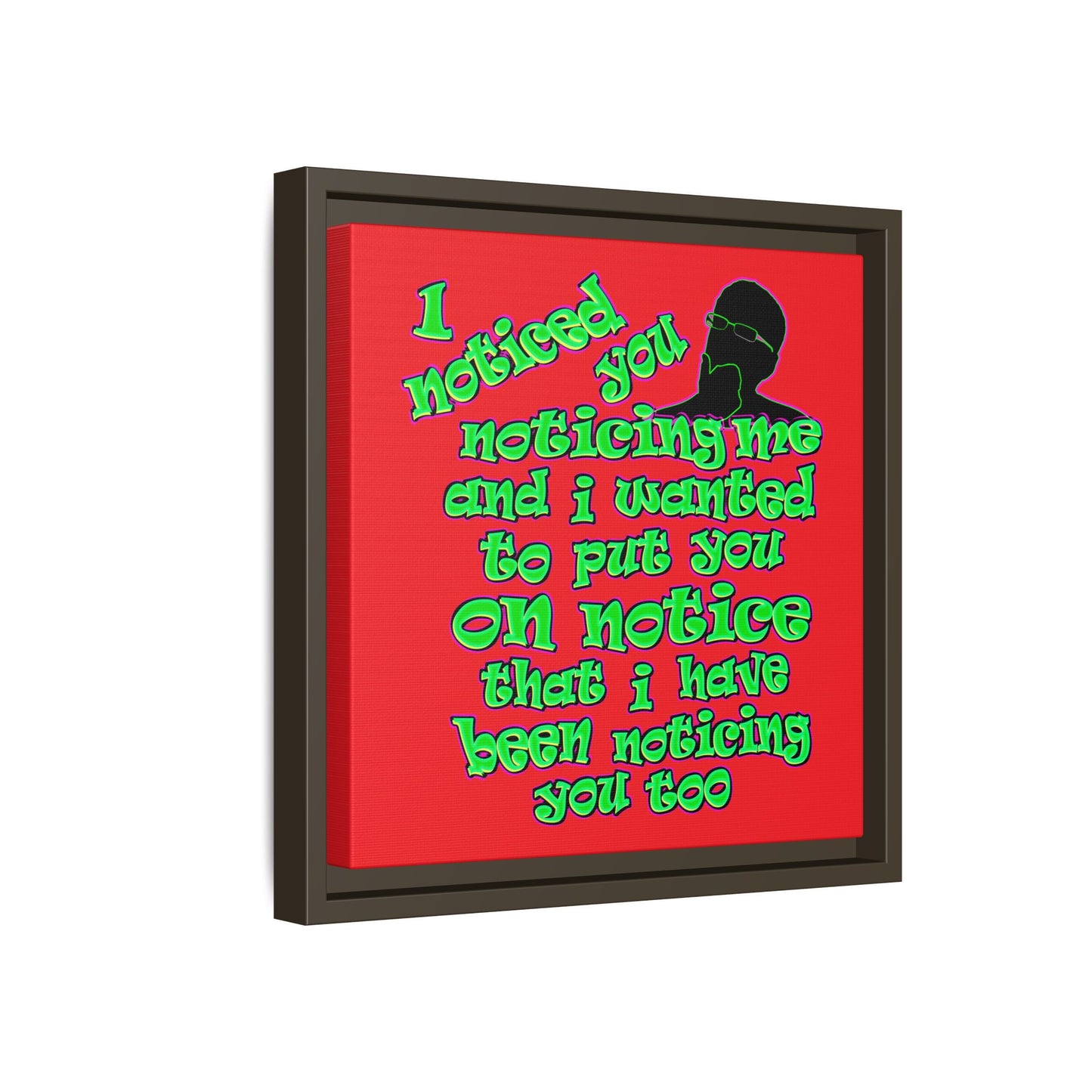 noticed you noticing - framed canvas art (red)