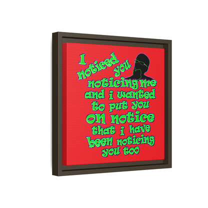 noticed you noticing - framed canvas art (red)