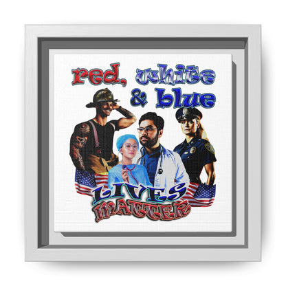 rw&b lives matter - framed canvas art (white)