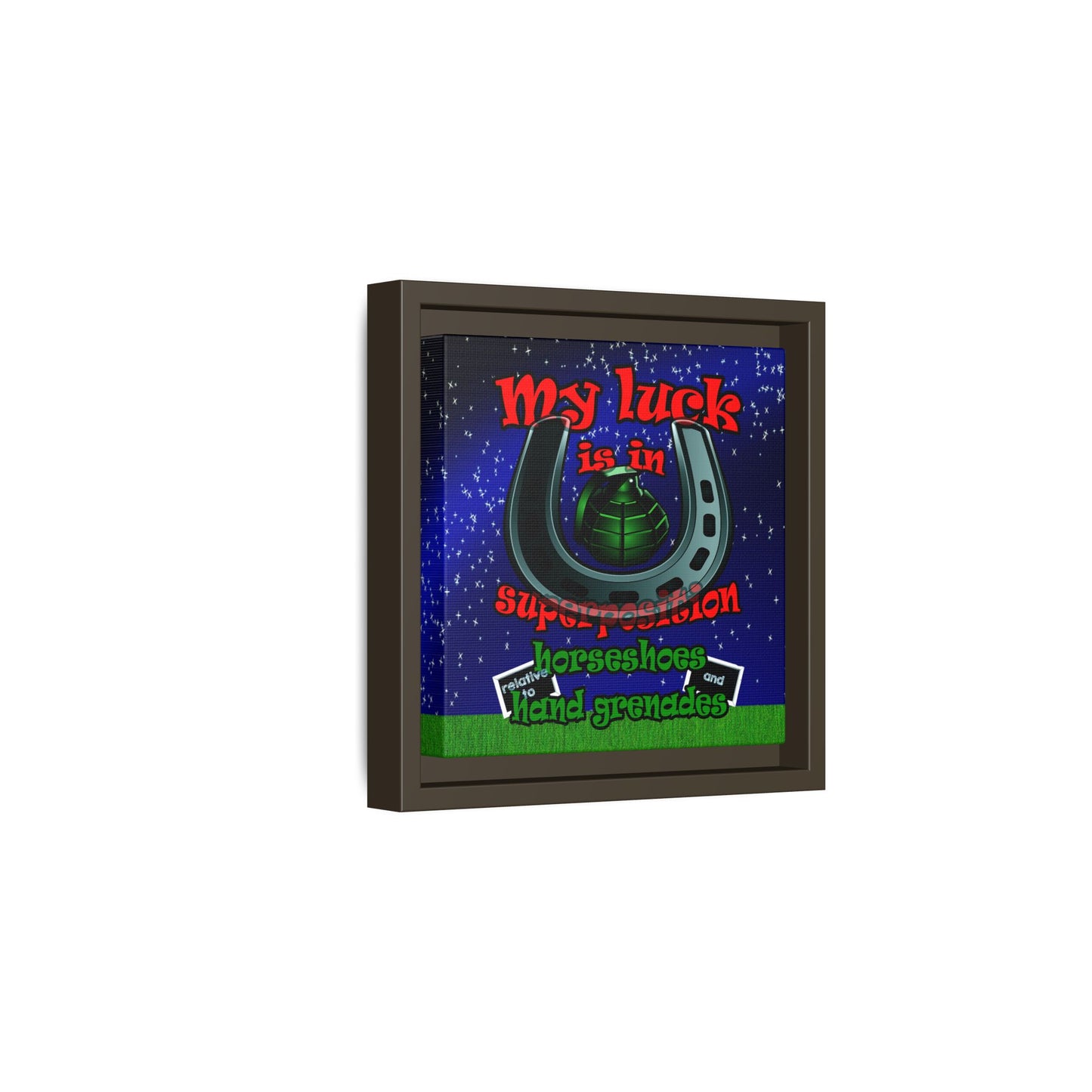 my luck - framed canvas art ('snoops' background)