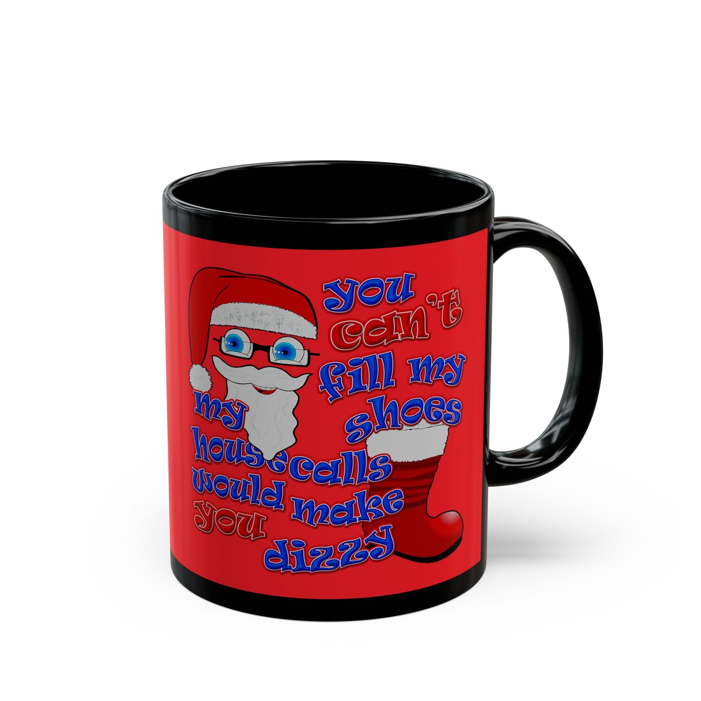 santa's shoes - Black Mug (red)