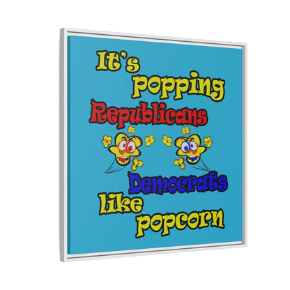 popping like popcorn - framed canvas art (turquoise)