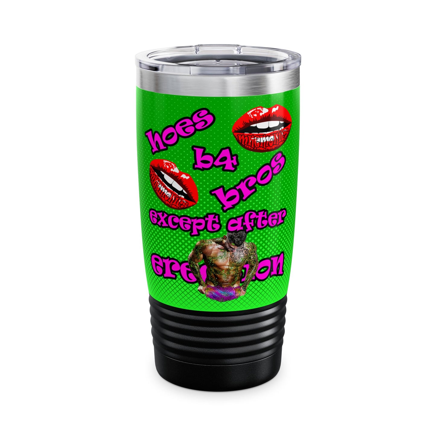 hoes b4 bros - Ringneck Tumbler, 20oz (logo green)