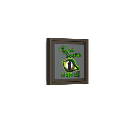 green monster - framed canvas art (dark grey)